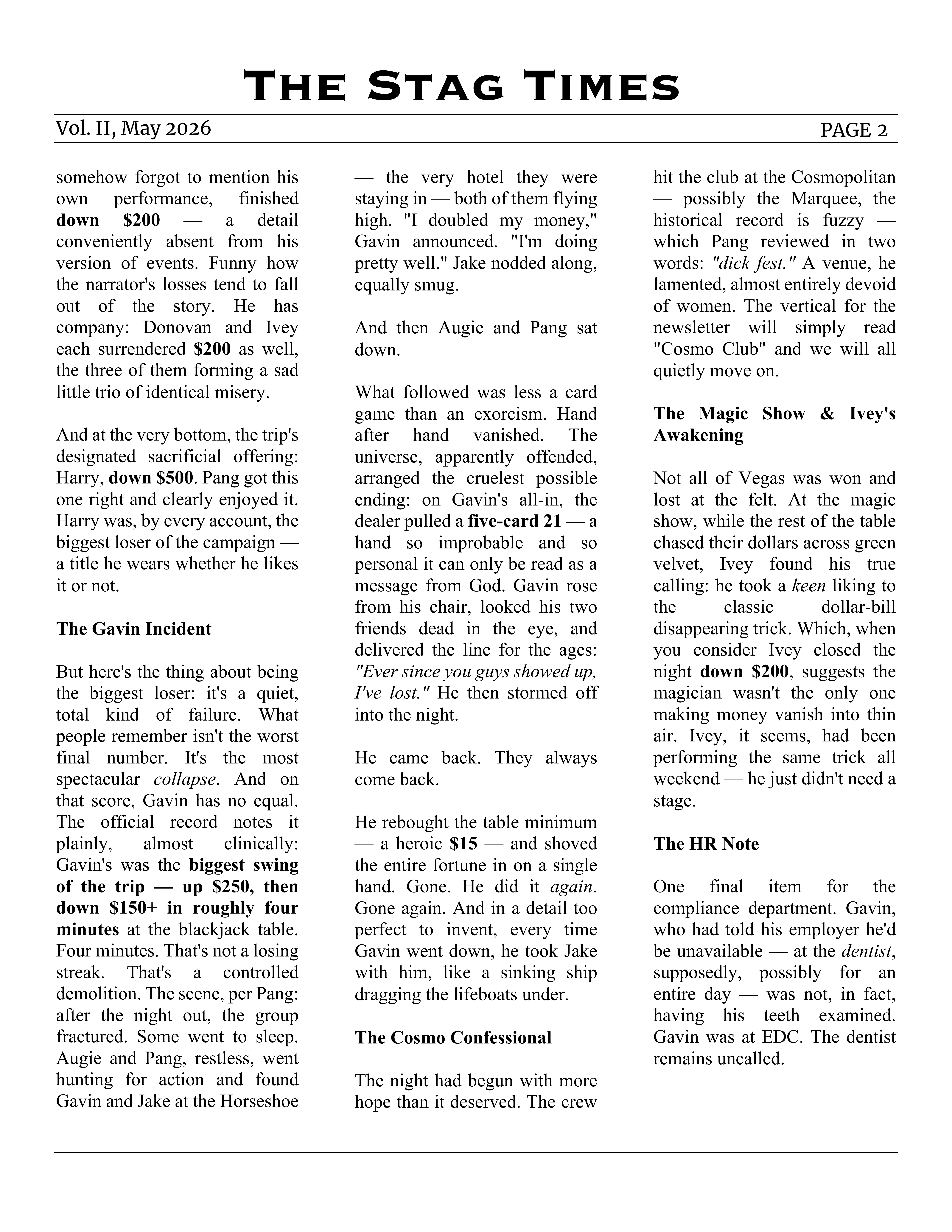 The Stag Times May 2026 page 3